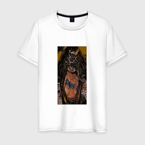 Мужская футболка хлопок Сила таро cyberpunk 2077, цвет белый