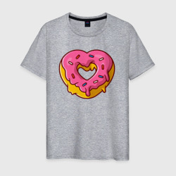 Пончик сердце – Мужская футболка хлопок с принтом купить со скидкой в -20%
