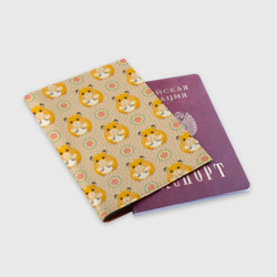 Обложка для паспорта матовая кожа Хомяк и цветок - фото 2