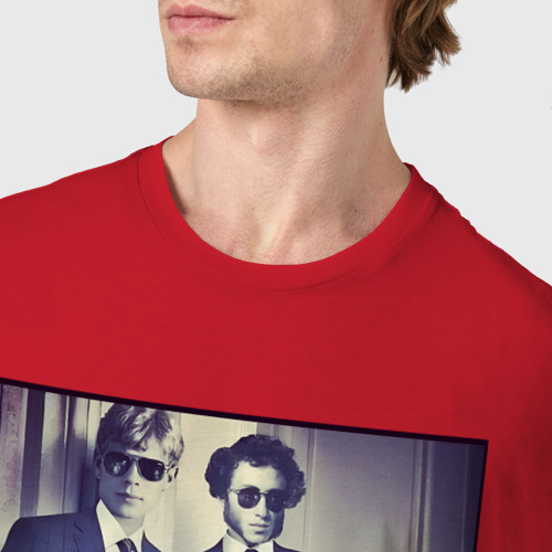 Мужская футболка хлопок Поэты, цвет красный - фото 6