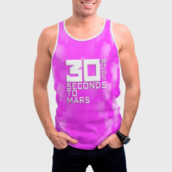 Мужская майка 3D 30 seconds to mars pink - фото 2