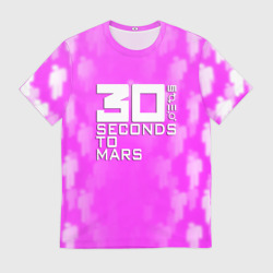 Мужская футболка 3D 30 seconds to mars pink