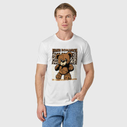 Мужская футболка хлопок Плюшевый медвежонок грустный - фото 2