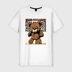 Мужская футболка хлопок Slim Плюшевый медвежонок грустный