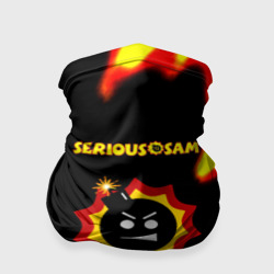 Бандана-труба 3D Serious Sam лого краски с огнём
