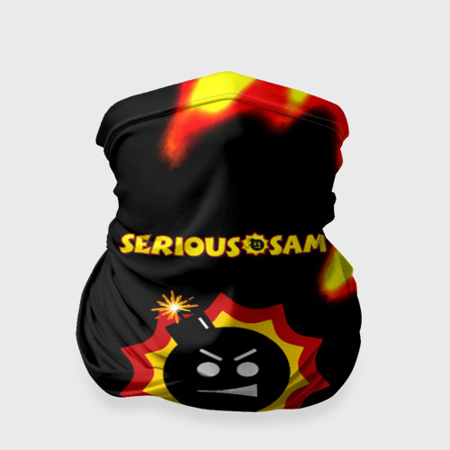 Бандана-труба 3D Serious Sam лого краски с огнём, цвет 3D печать