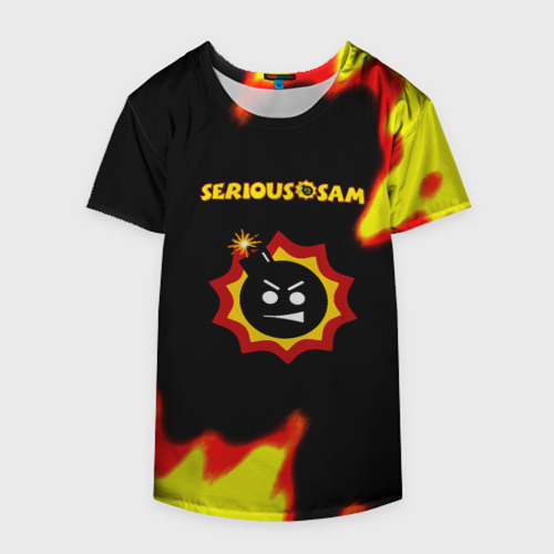 Накидка на куртку 3D Serious Sam лого краски с огнём, цвет 3D печать - фото 4