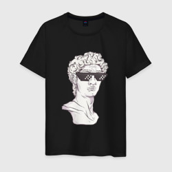 Статуя Давида в очках – Мужская футболка хлопок с принтом купить со скидкой в -20%