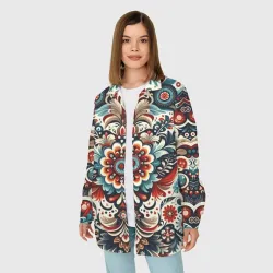 Женская рубашка oversize 3D Словенский паттерн - фото 2