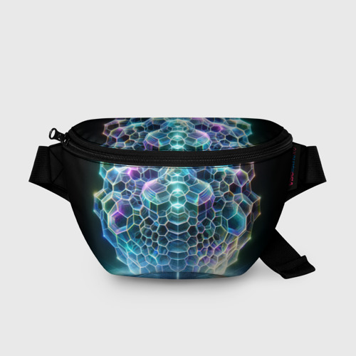 Поясная сумка 3D с принтом Пузыри, вид спереди #2