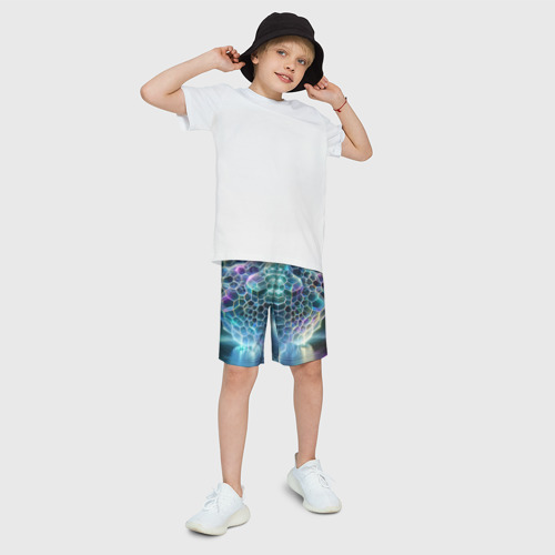 Детские спортивные шорты 3D с принтом Пузыри, фото на моделе #1