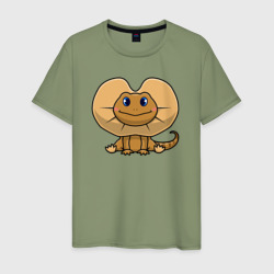 Мужская футболка хлопок Ящерица с капюшоном