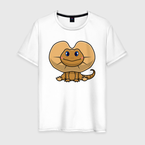 Мужская футболка из хлопка с принтом Ящерица с капюшоном, вид спереди №1