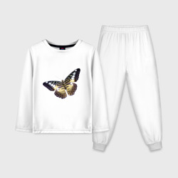 Бабочка бежево-черная – Детская пижама с лонгсливом хлопок с принтом купить