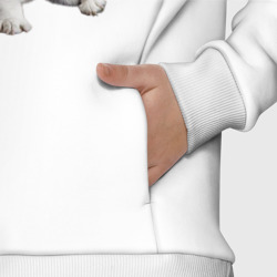 Худи с принтом Взрослая Корги собака для ребенка, вид на модели спереди №6. Цвет основы: белый