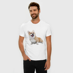 Мужская футболка хлопок Slim Взрослая Корги собака - фото 2