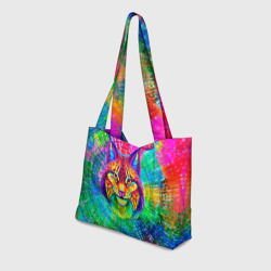 Пляжная сумка 3D Рысь лесная дикая кошка - фото 2