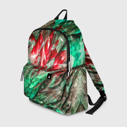 Рюкзак 3D Красные и зелёные драгоценные кристаллы
