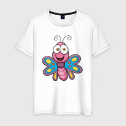 Яркая бабочка – Мужская футболка хлопок с принтом купить со скидкой в -20%