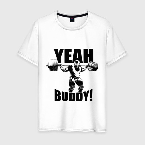 Мужская футболка из хлопка с принтом Ronnie Coleman - yeah buddy, вид спереди №1