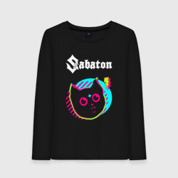 Женский лонгслив хлопок Sabaton rock star cat