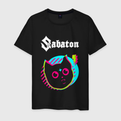 Мужская футболка хлопок Sabaton rock star cat