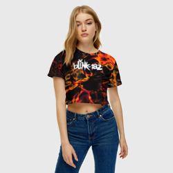 Женская футболка Crop-top 3D Blink 182 red lava - фото 2
