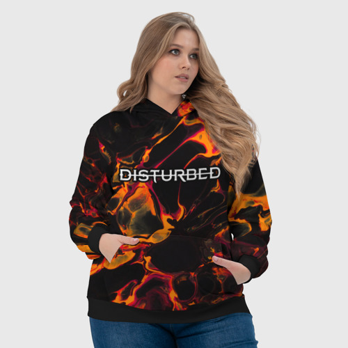 Женская толстовка 3D Disturbed red lava, цвет 3D печать - фото 6