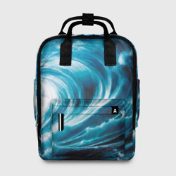 Женский рюкзак 3D Большая синяя волна