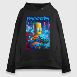 Cyber Bart Simpson - esport – Женское худи Oversize хлопок с принтом купить со скидкой в -20%