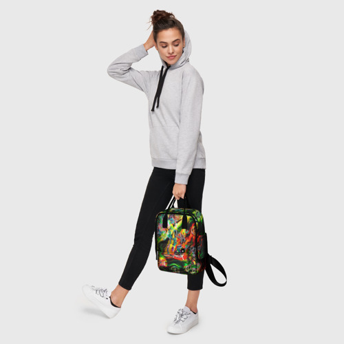Женский рюкзак 3D с принтом Хамелеон и стихии, фото #4