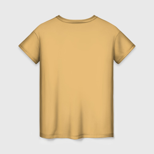 Женская футболка 3D с принтом Йоркширский терьер с бантиком, вид сзади #1