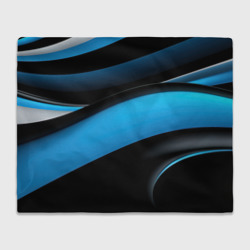 Синие  и  черные  волны  абстракции – Плед 3D с принтом купить со скидкой в -14%