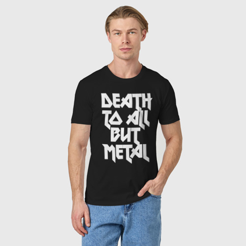 Мужская футболка хлопок Death to all  - кроме металл , цвет черный - фото 3