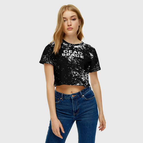 Женская футболка Crop-top 3D Мёртвый космос  брызги красок, цвет 3D печать - фото 4