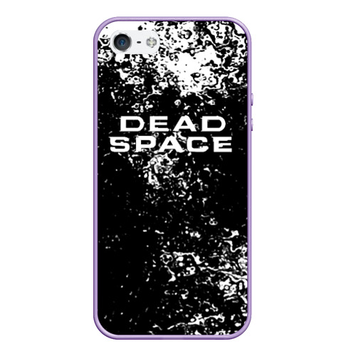 Чехол для iPhone 5/5S матовый Мёртвый космос  брызги красок, цвет светло-сиреневый