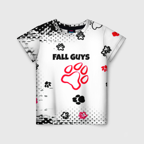 Детская футболка с принтом Fall Guys kids game pattern, вид спереди №1