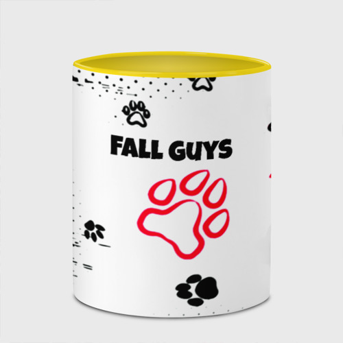 Кружка с полной запечаткой Fall Guys kids game pattern, цвет белый + желтый - фото 4