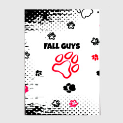 Постер Fall Guys kids game pattern