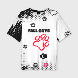 Женская футболка oversize 3D Fall Guys kids game pattern