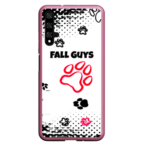 Чехол для Honor 20 Fall Guys kids game pattern, цвет малиновый