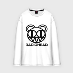 Женский лонгслив oversize хлопок Radiohead logo bear 