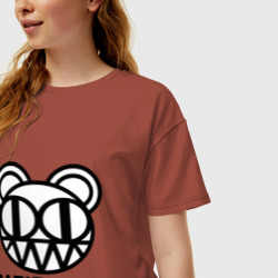Женская футболка хлопок Oversize Radiohead logo bear  - фото 2