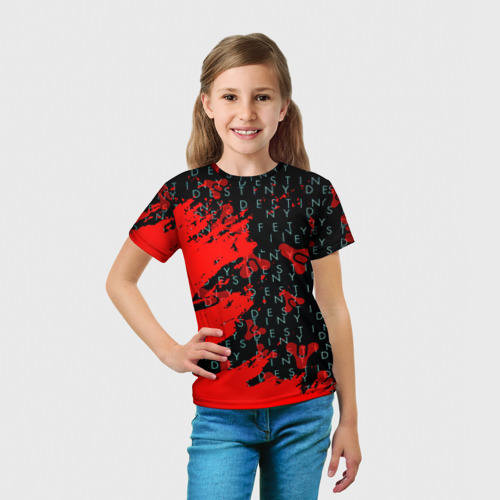 Детская футболка 3D Destiny краски надписи текстура, цвет 3D печать - фото 5