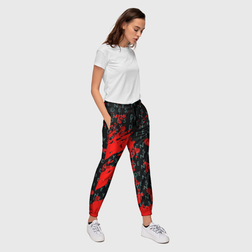 Женские брюки 3D Destiny краски надписи текстура, цвет 3D печать - фото 5