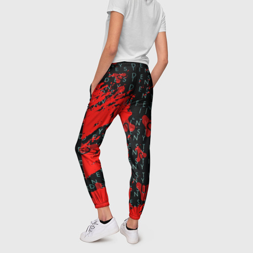 Женские брюки 3D Destiny краски надписи текстура, цвет 3D печать - фото 4