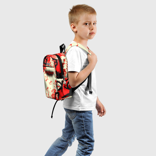 Детский рюкзак 3D с принтом God of war паттерн гейм, вид сзади #1