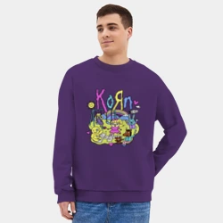 Мужской свитшот oversize без начеса хлопок Korn - childs   - фото 2