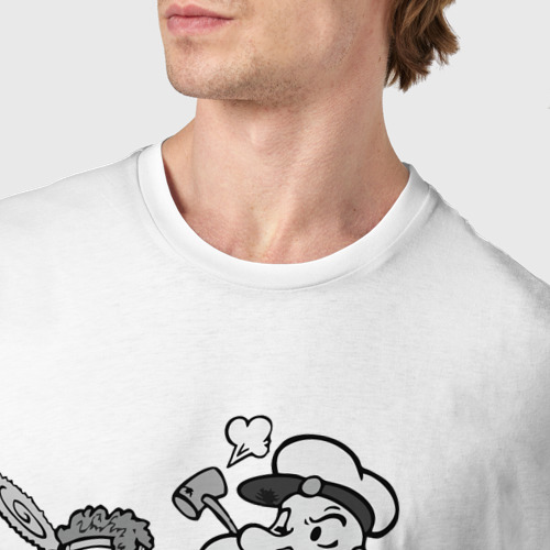 Мужская футболка хлопок Попай - моряк , цвет белый - фото 6