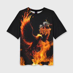 Женская футболка oversize 3D Феникс ария